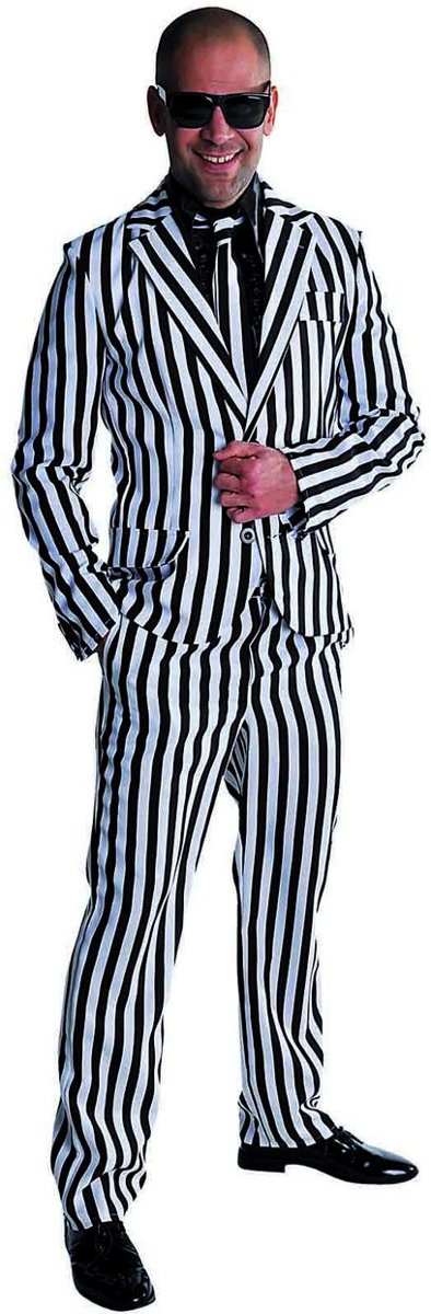 Maffia Kostuum | Hele Brede Krijtstreep | Man | Large | Carnaval kostuum | Verkleedkleding